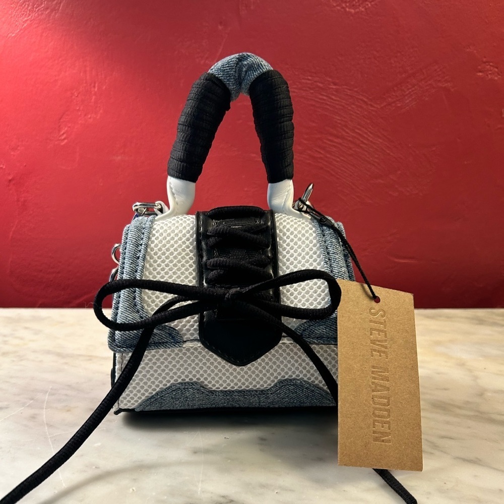 Steve Madden White Black Gray Mini Handbag